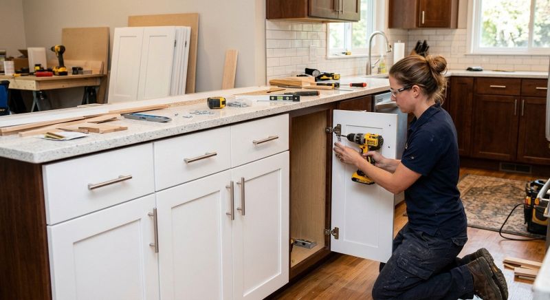 Cherry Cabinet Refacing in Austin, TX
